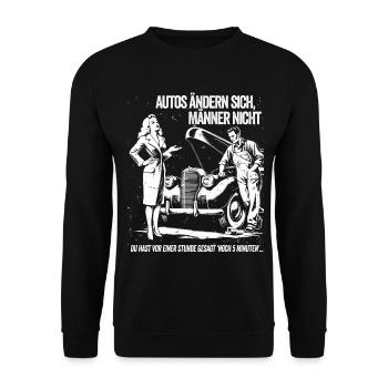 Autos ändern sich nachts - Unisex Pullover - Schwarz - Vorne - Alina (178cm) & Michal (187cm)