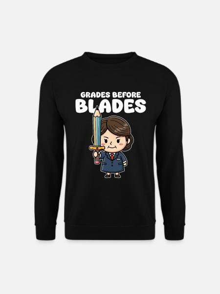 GRADES BEFORE BLADES - TEACHER GIFT - Unisex Sweatshirt - black