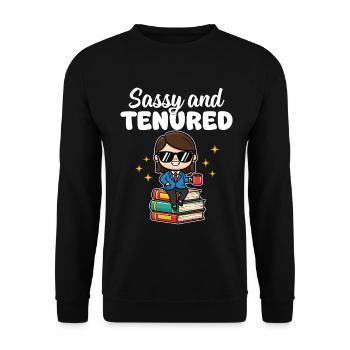 IMPERTINENT ET TITULAIRE - CADEAU DE L’ENSEIGNANT - Sweat-shirt Unisexe - noir - Devant - Alina (178cm) & Michal (187cm)