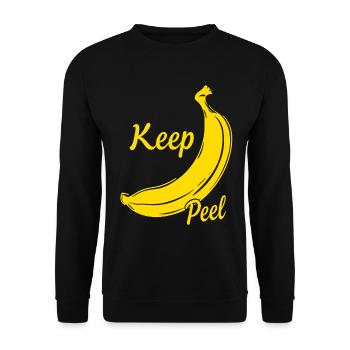 Keep Peel – Banana Humor for Foodies & Trendsetters - Unisex Sweatshirt - black - Front - Alina (178cm) & Michal (187cm)