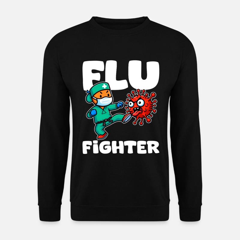FLU FIGHTER - KRANKENSCHWESTER GESCHENK - Unisex Pullover - Schwarz