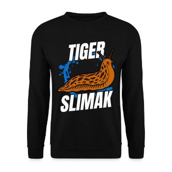 Tiger Slimak Shirt | Funny shirt - Unisex Sweatshirt - black - Front - Alina (178cm) & Michal (187cm)