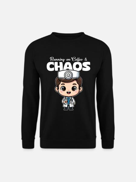 RUNNING ON COFFEE AND CHAOS - DOCTOR GIFT - Unisex Sweatshirt - black