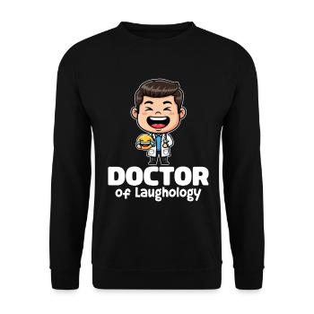 DOCTEUR EN LAUGHOLOGIE - CADEAU DOCTEUR - Sweat-shirt Unisexe - noir - Devant - Alina (178cm) & Michal (187cm)