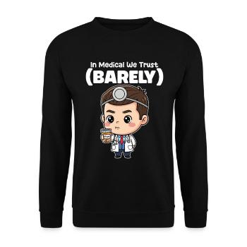 IN MEDICAL WE TRUST - DOCTOR GIFT - Sweat-shirt Unisexe - noir - Devant - Alina (178cm) & Michal (187cm)