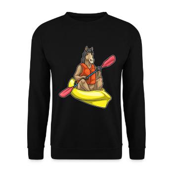 Pferd kleines Boot - Unisex Pullover - Schwarz - Vorne - Alina (178cm) & Michal (187cm)