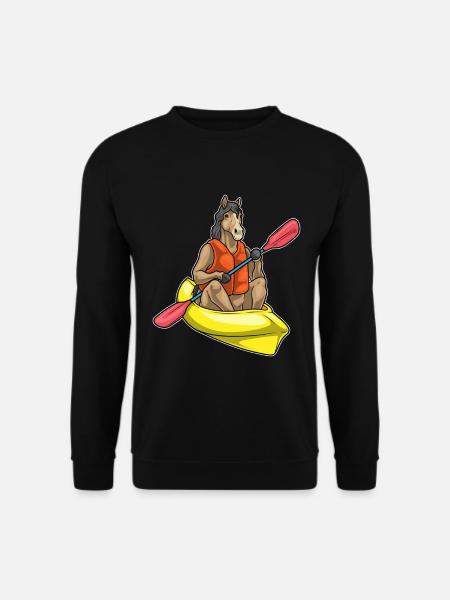 Pferd kleines Boot - Unisex Pullover - Schwarz