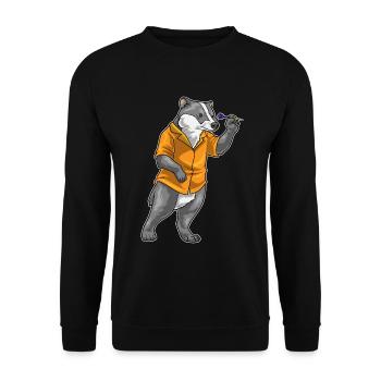 Dachs Dart Dartpfeil - Unisex Pullover - Schwarz - Vorne - Alina (178cm) & Michal (187cm)