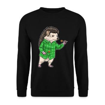Hedgehog Dart Dart - Unisex Sweatshirt - black - Front - Alina (178cm) & Michal (187cm)