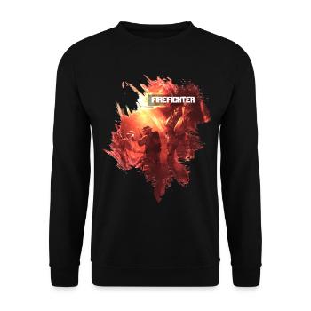 Firefighter - Unisex Pullover - Schwarz - Vorne - Alina (178cm) & Michal (187cm)