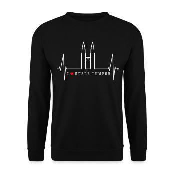Kuala Lumpur Skyline Heartbeat Malaysia Love KLCC - Unisex Sweatshirt - black - Front - Alina (178cm) & Michal (187cm)