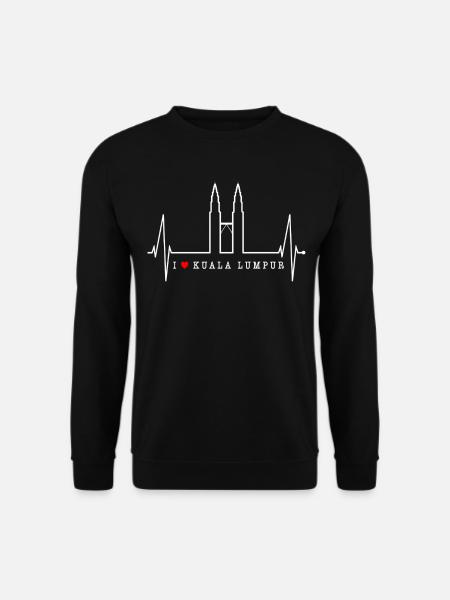 Kuala Lumpur Skyline Herzschlag Malaysia Love KLCC - Unisex Pullover - Schwarz