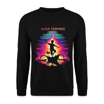 Aura Farming Traditioneller Tanz - Unisex Pullover - Schwarz - Vorne - Alina (178cm) & Michal (187cm)