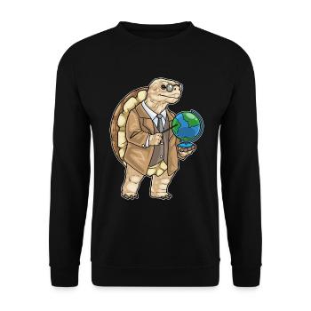 Schildkröte Geschichte Lehrer Schule - Unisex Pullover - Schwarz - Vorne - Alina (178cm) & Michal (187cm)