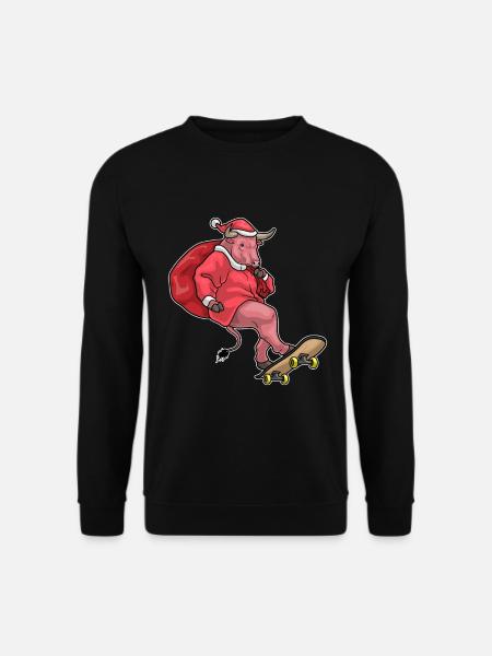 Taurus Christmas Skateboard - Unisex Sweatshirt - black