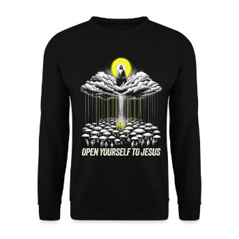 Heavenly Revelation with Jesus and Audience  - Unisex Sweatshirt - black - Front - Alina (178cm) & Michal (187cm)