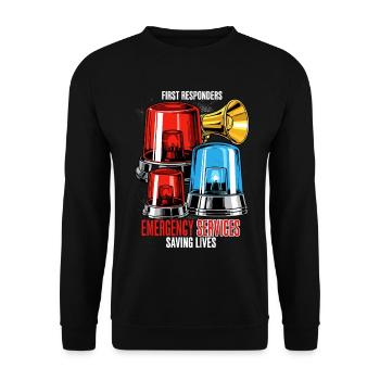 Sirens Sounds First Responders Emergency Service - Unisex Sweatshirt - black - Front - Alina (178cm) & Michal (187cm)