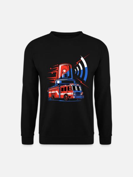 Feuerwehrauto mit Sirene - Unisex Pullover - Schwarz