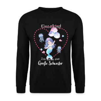 Announcing offspring I'm going to be a big sister in 2027 - Unisex Sweatshirt - black - Front - Alina (178cm) & Michal (187cm)