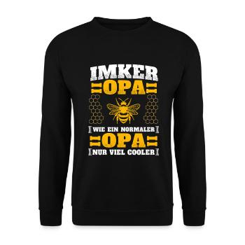 Imker Opa Großvater Bienen Flüsterer Geschenk - Unisex Pullover - Schwarz - Vorne - Alina (178cm) & Michal (187cm)