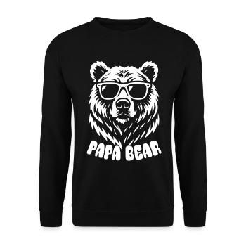Papa Ours - Fête des Pères - Cadeau - Sweat-shirt Unisexe - noir - Devant - Alina (178cm) & Michal (187cm)