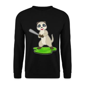 Erdmännchen Baseball Baseballschläger - Unisex Pullover - Schwarz - Vorne - Alina (178cm) & Michal (187cm)