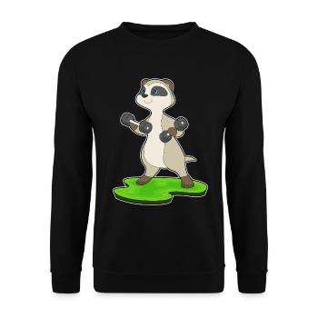 Meerkat Bodybuilder Haltères Musculation - Sweat-shirt Unisexe - noir - Devant - Alina (178cm) & Michal (187cm)