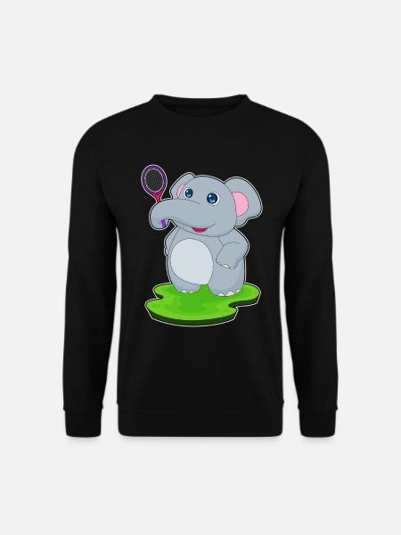 Elephant Tennis Racket - Unisex Sweatshirt - black
