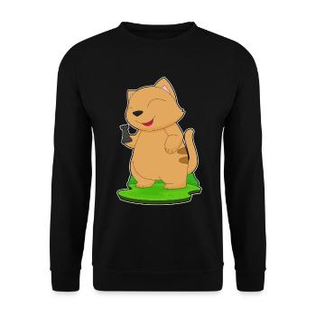 Cat Chess Piece Tower Chess - Unisex Sweatshirt - black - Front - Alina (178cm) & Michal (187cm)