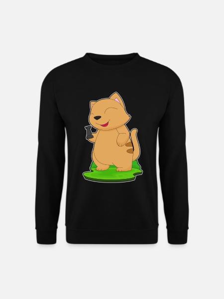 Cat Chess Piece Tower Chess - Unisex Sweatshirt - black