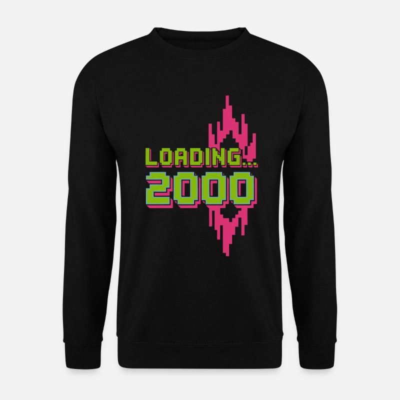 Retro Pixel Loading 2000 Design - Unisex Pullover - Schwarz