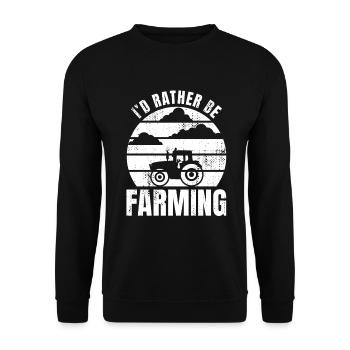 I'd Rather Be Farming - Unisex Sweatshirt - black - Front - Alina (178cm) & Michal (187cm)