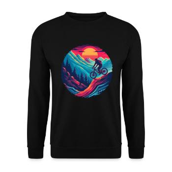 VTT à l’ancienne - Sweat-shirt Unisexe - noir - Devant - Alina (178cm) & Michal (187cm)