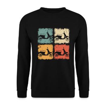 Scooter vintage cyclomoteur pour conducteur de scooter - Sweat-shirt Unisexe - noir - Devant - Alina (178cm) & Michal (187cm)