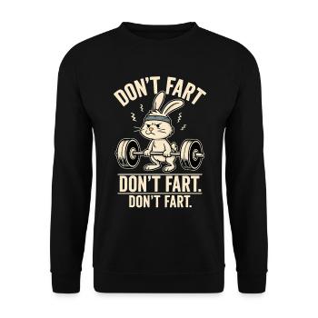 Funny Gym Bunny - Ne pète pas - Sweat-shirt Unisexe - noir - Devant - Alina (178cm) & Michal (187cm)