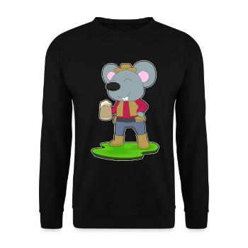 Maus Bier - Unisex Pullover - Schwarz - Vorne - Alina (178cm) & Michal (187cm)