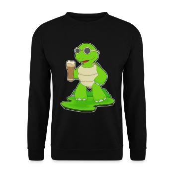 Schildkröte Bier - Unisex Pullover - Schwarz - Vorne - Alina (178cm) & Michal (187cm)