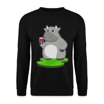 Vin rouge de vache - Sweat-shirt Unisexe - noir - Devant - Alina (178cm) & Michal (187cm)
