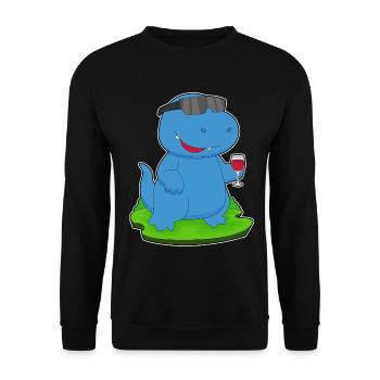 Dinosaur Red Wine - Unisex Sweatshirt - black - Front - Alina (178cm) & Michal (187cm)