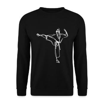 Karateka Skizze - Unisex Pullover - Schwarz - Vorne - Alina (178cm) & Michal (187cm)
