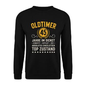 Company Anniversary 45 Years Anniversary Anniversary - Unisex Sweatshirt - black - Front - Alina (178cm) & Michal (187cm)