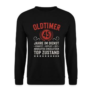 Company Anniversary 45 Years Anniversary Anniversary - Unisex Sweatshirt - black - Front - Alina (178cm) & Michal (187cm)