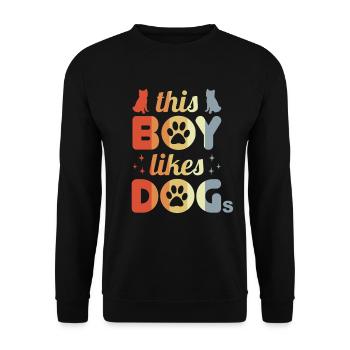 Boy who likes dogs - Unisex Sweatshirt - black - Front - Alina (178cm) & Michal (187cm)