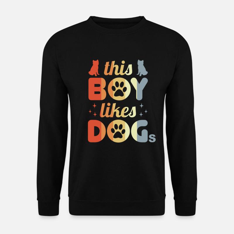 Junge der Hunde mag - Unisex Pullover - Schwarz