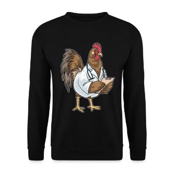 Stéthoscope Rooster Doctor - Sweat-shirt Unisexe - noir - Devant - Alina (178cm) & Michal (187cm)