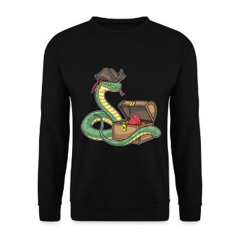Snake Easter Pirate - Unisex Sweatshirt - black - Front - Alina (178cm) & Michal (187cm)