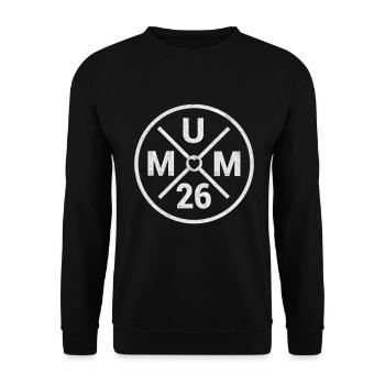 Mama 2026 Werden Baby Schwangerschaft Ankündigung - Unisex Pullover - Schwarz - Vorne - Alina (178cm) & Michal (187cm)