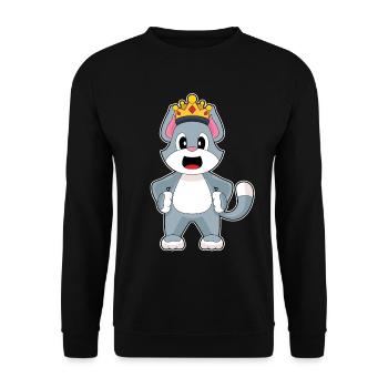 Cat Crown - Unisex Sweatshirt - black - Front - Alina (178cm) & Michal (187cm)