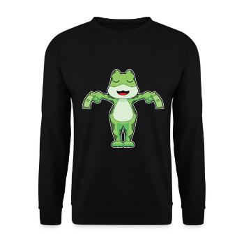 Frosch Banknote - Unisex Pullover - Schwarz - Vorne - Alina (178cm) & Michal (187cm)