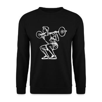 Weightlifting Sketch - Unisex Sweatshirt - black - Front - Alina (178cm) & Michal (187cm)